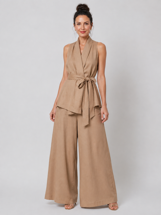 Graziella | Conjunto de top y pantalones palazzo