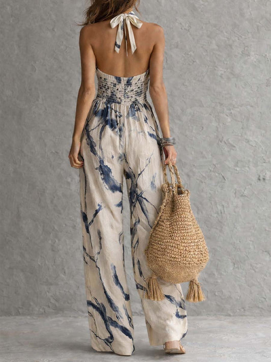 Ilaria | Mono estampado de pierna ancha