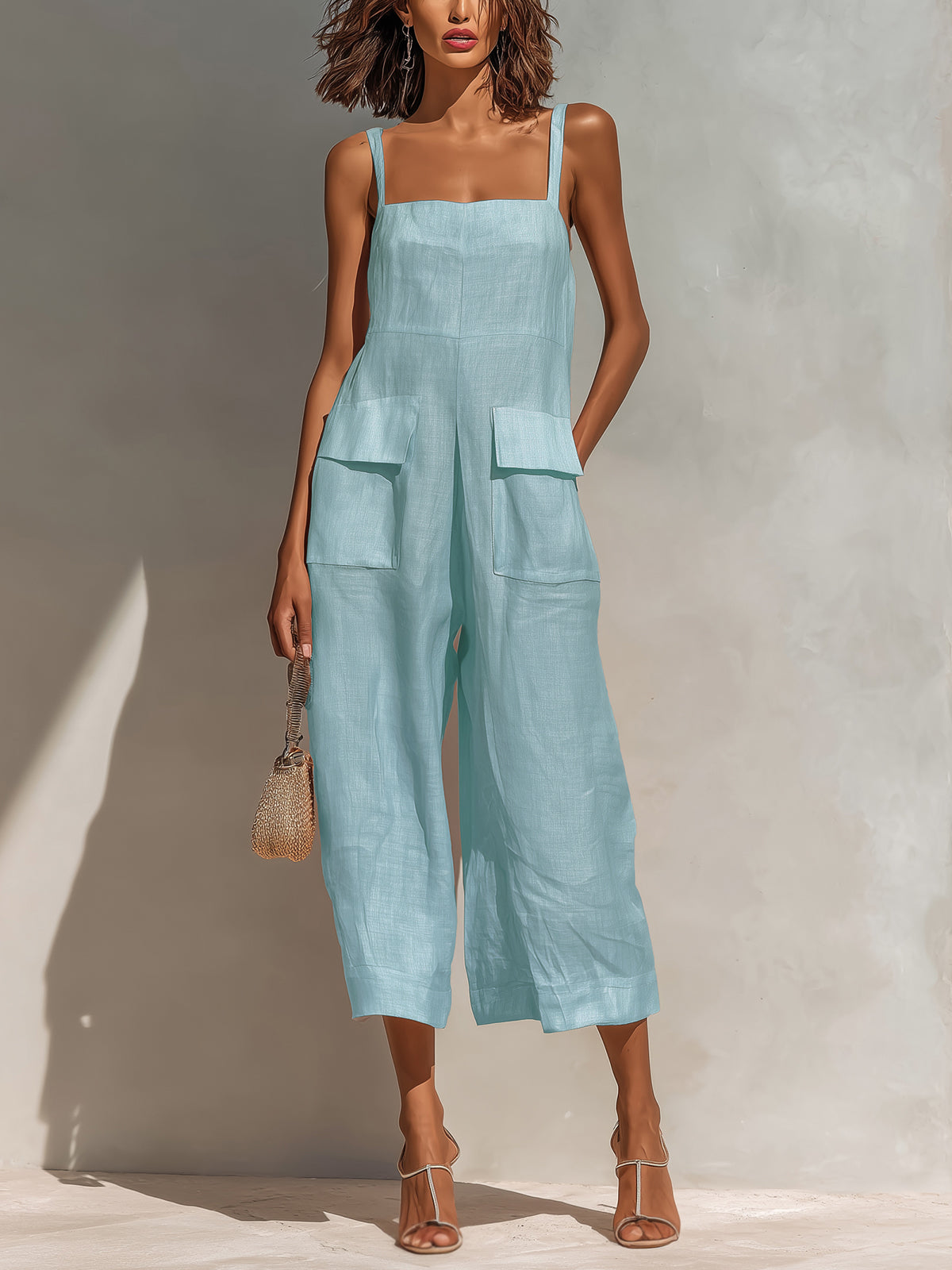 Marina | Mono Elegante Sin Mangas de Pierna Ancha