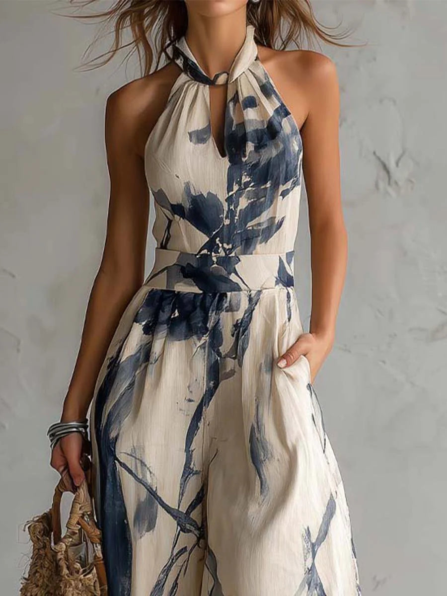 Ilaria | Mono estampado de pierna ancha