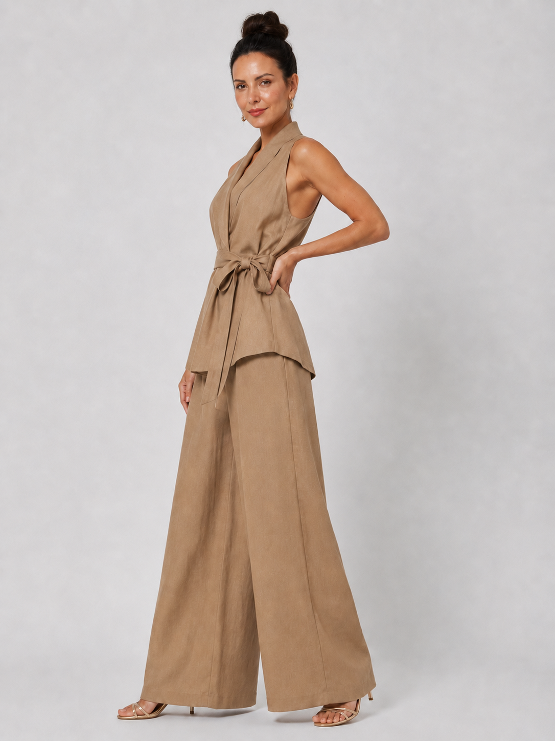 Graziella | Conjunto de top y pantalones palazzo