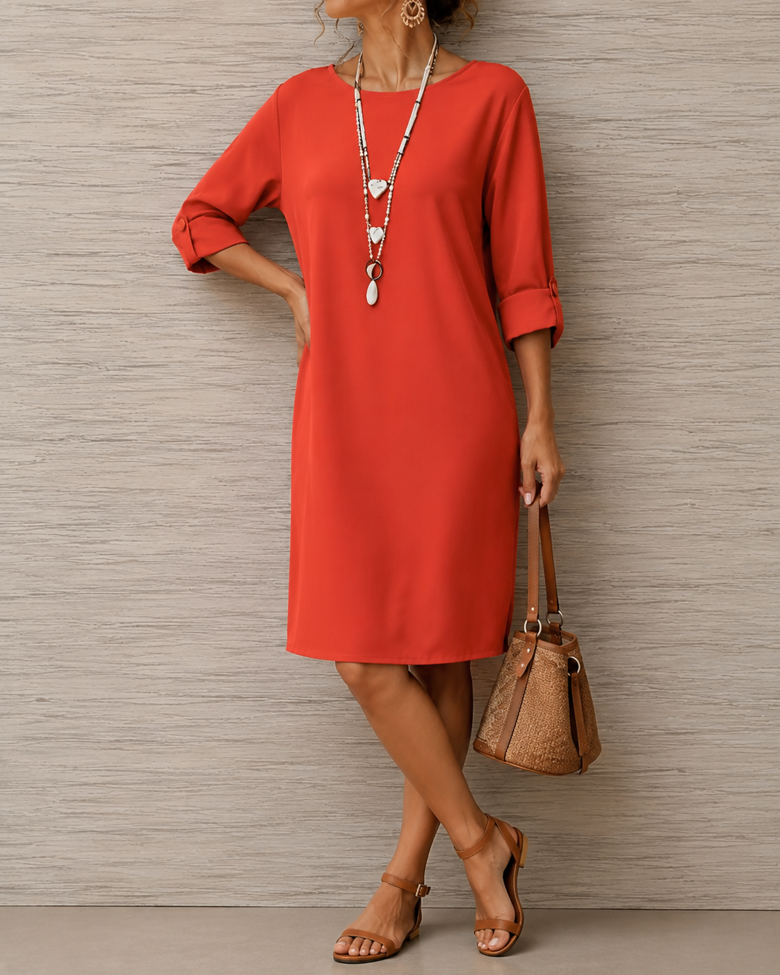 Adriana | Vestido midi efecto vientre plano