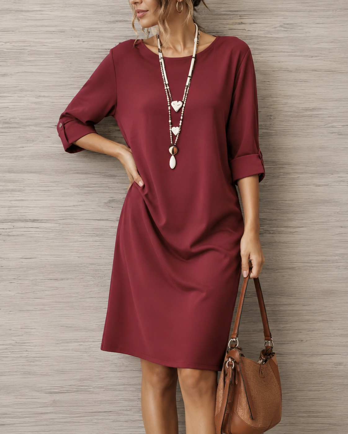 Adriana | Vestido midi efecto vientre plano