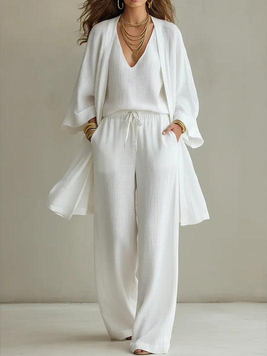 Rosalinda | Conjunto casual de lino de 3 piezas