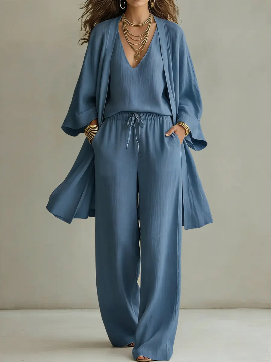 Rosalinda | Conjunto casual de lino de 3 piezas