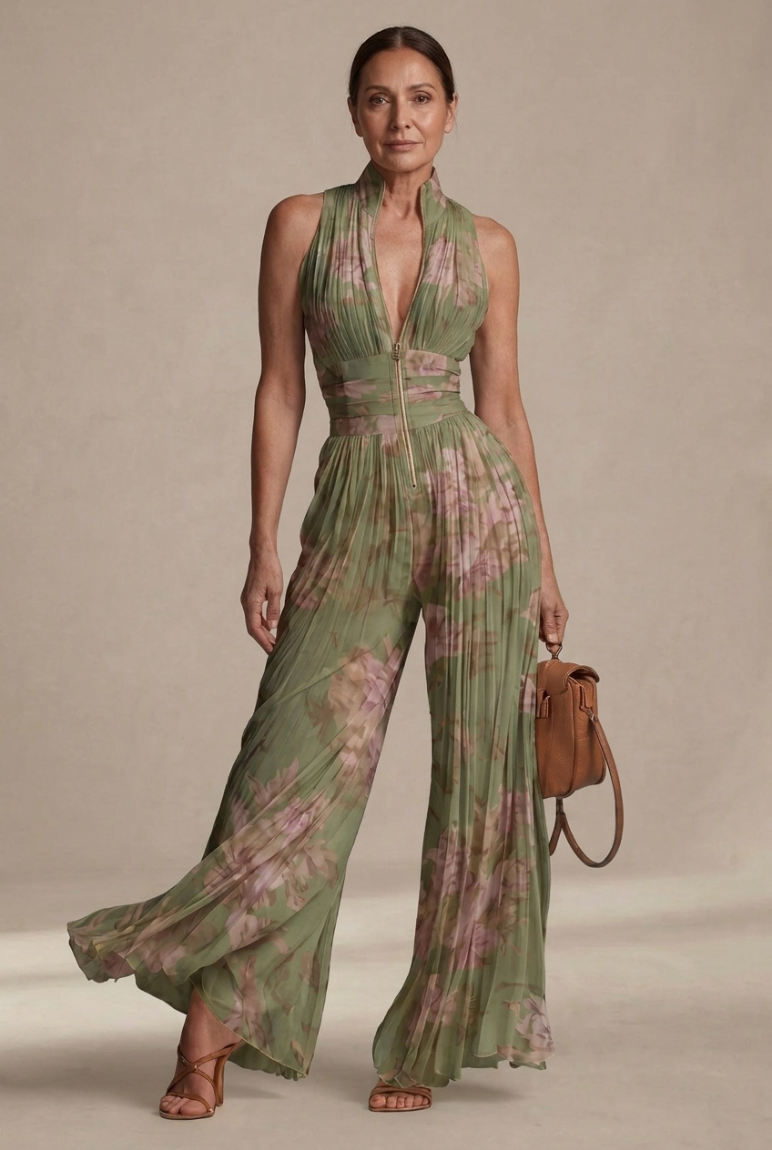 Viola | Mono de gasa floral plisado con encanto romántico y mediterráneo